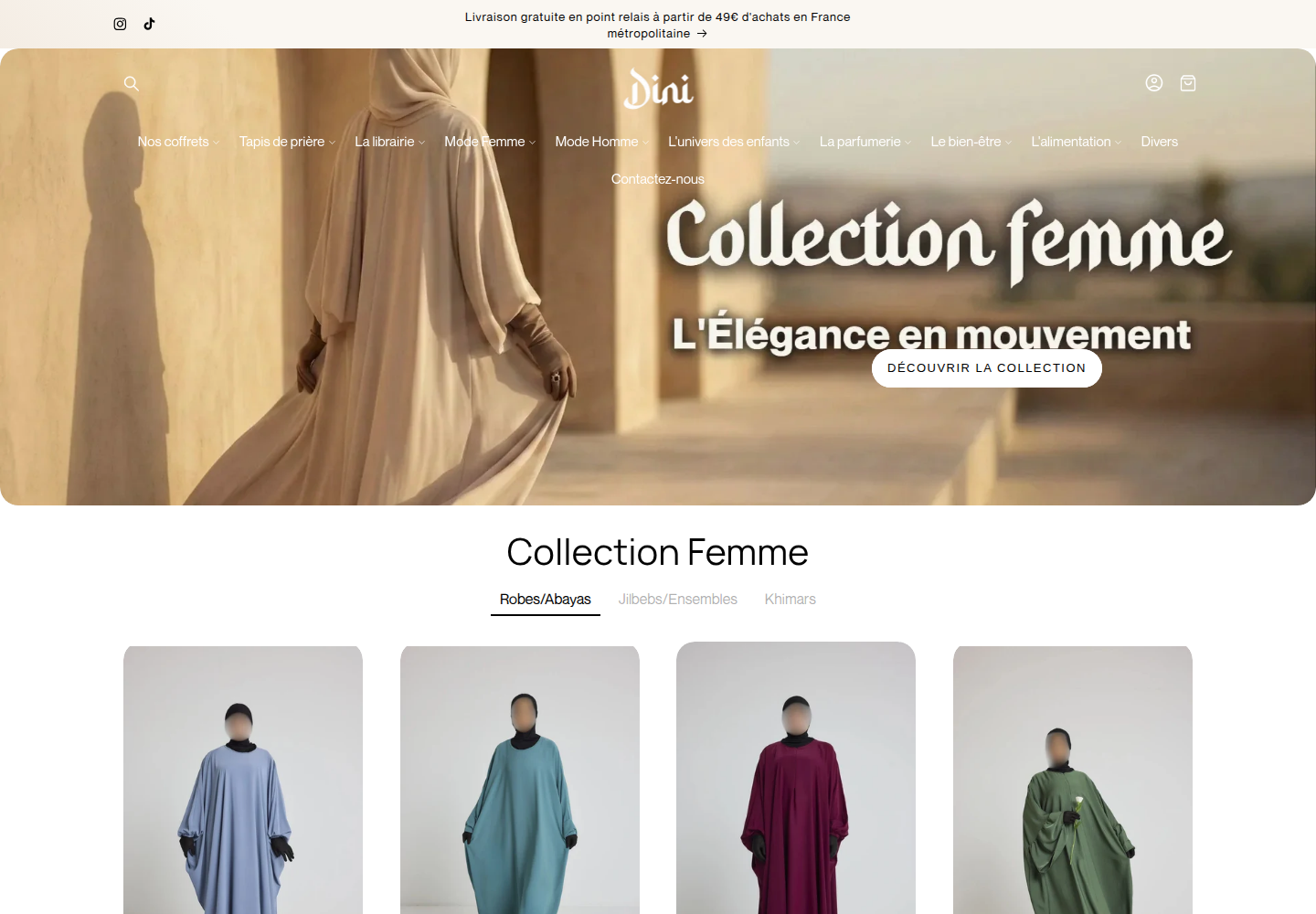 Aperçu de la boutique en ligne Dini Store