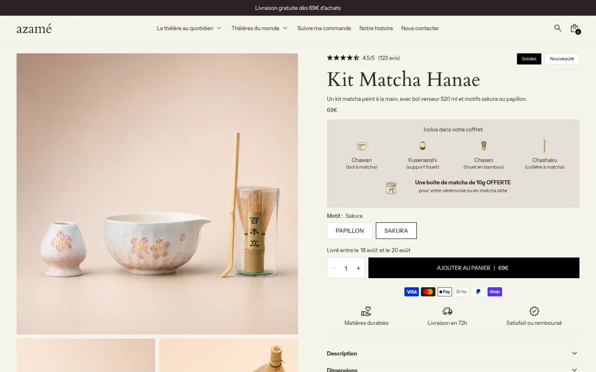 Fiche produit Azamé