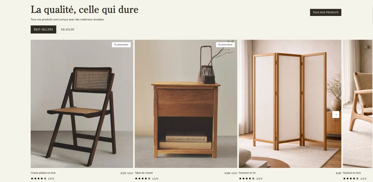Concept de boutique de mobilier